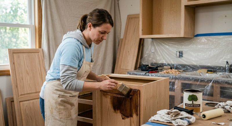 Kitchen Cabinet Staining in Bloomington, IN